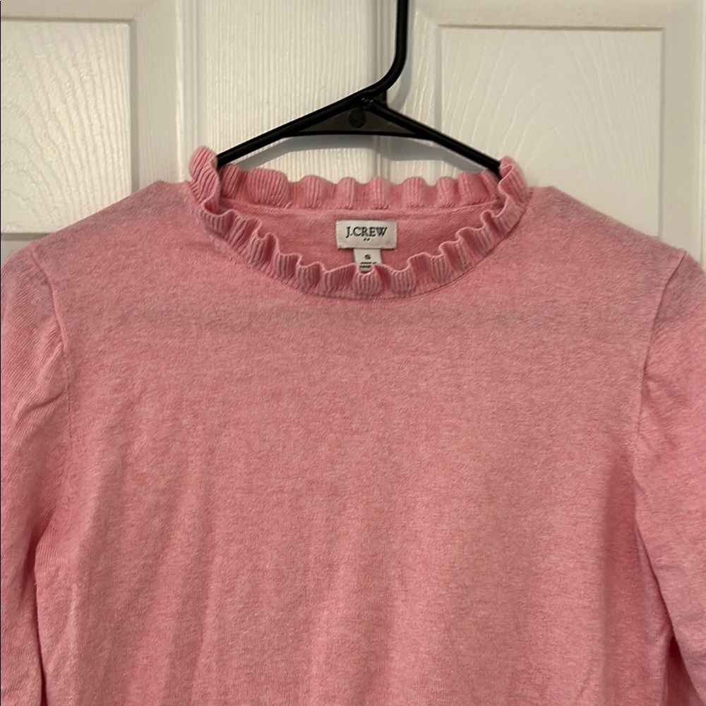 J.Crew Soft Pink Ruffle Sweater - Picture 3 of 4